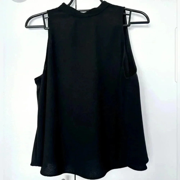 Zara Tops - ZARA Sleeveless Chiffon Blouse Open Back Color: Black Size: Small